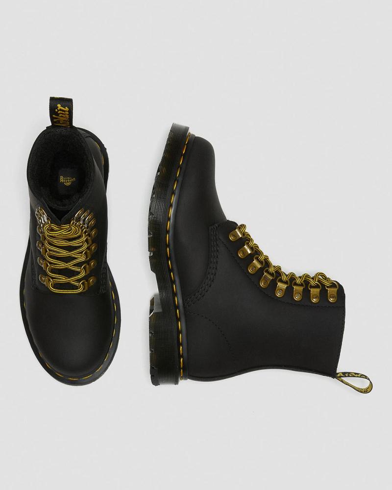 Dr Martens 1460 Pascal DM's Wintergrip Leren Winterschoenen Dames Zwart | NL 509BEX